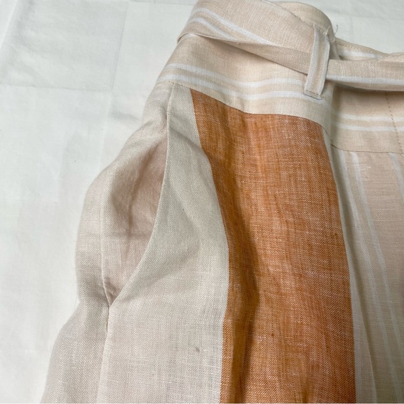 Anthropologie ETT TWA Striped Wide Leg Linen Pants Belted - Picture 6 of 9